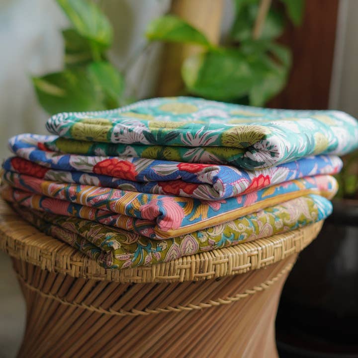 Annahmol - Wholesale Quilt - Kids & Baby - Wood Block Print Reversible Cotton Baby Blanket2