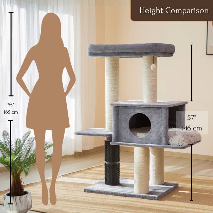 PetPals Group - Wholesale Pet scratcher – Cat - PetPals 57” Grand Maine Coon™ Cat Tree – Lulu10