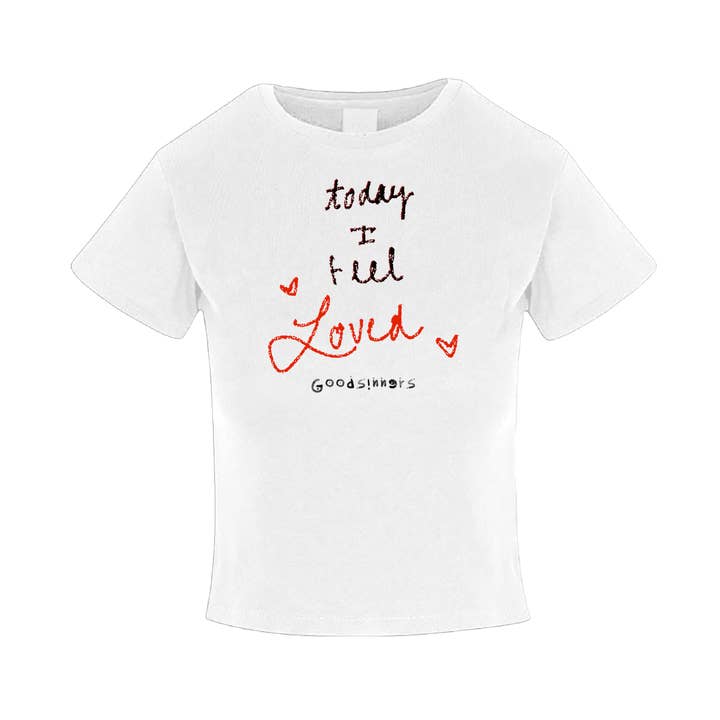 1 T-SHIRT DA DONNA BABY GOODSINNERS I FEEL LOVED per la vendita all'ingrosso da parte di Goodsinners