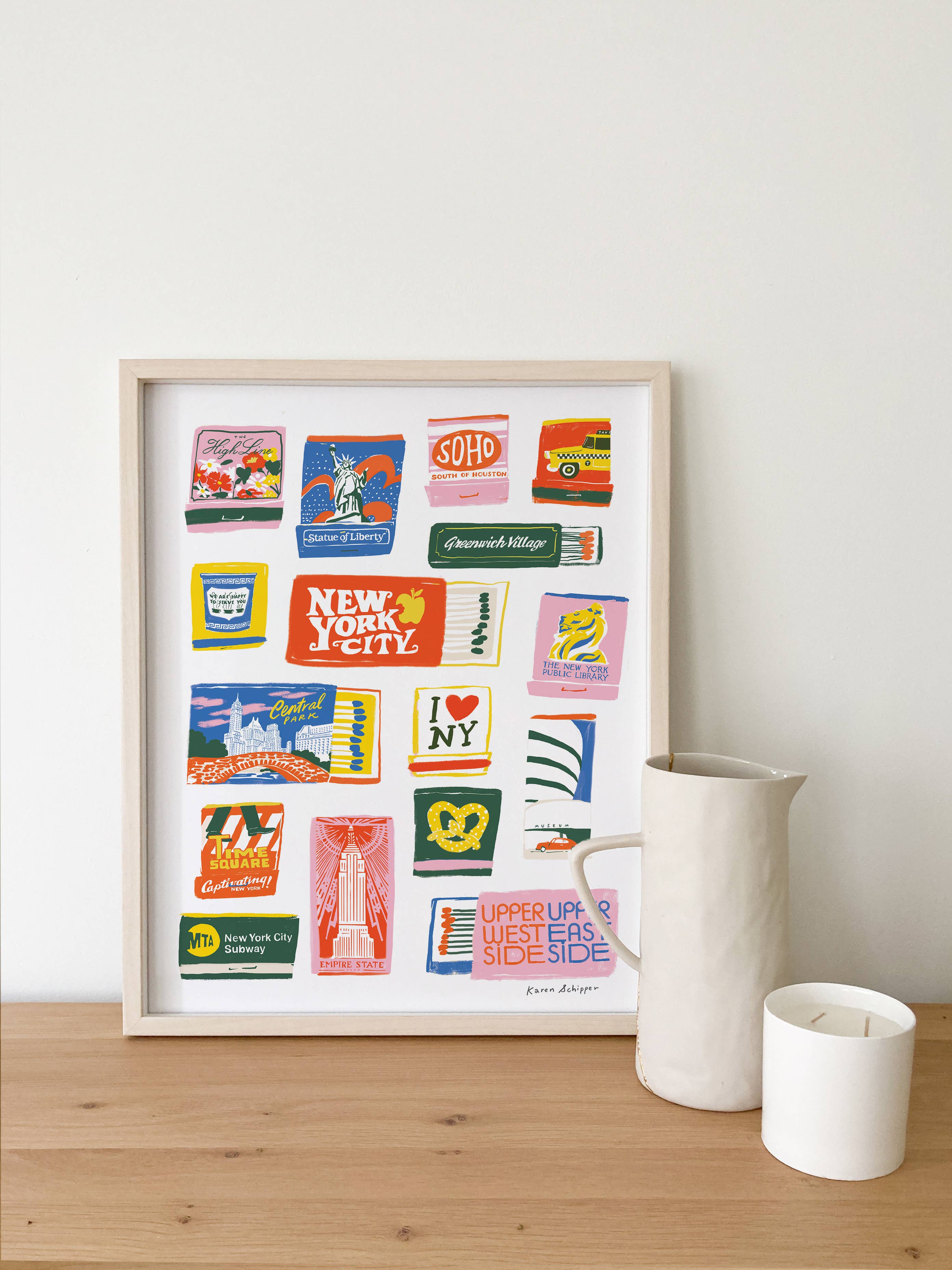 Karen Schipper - Wholesale Art Print - New York City Matchbook Print - Timeless City Wall Art Print1