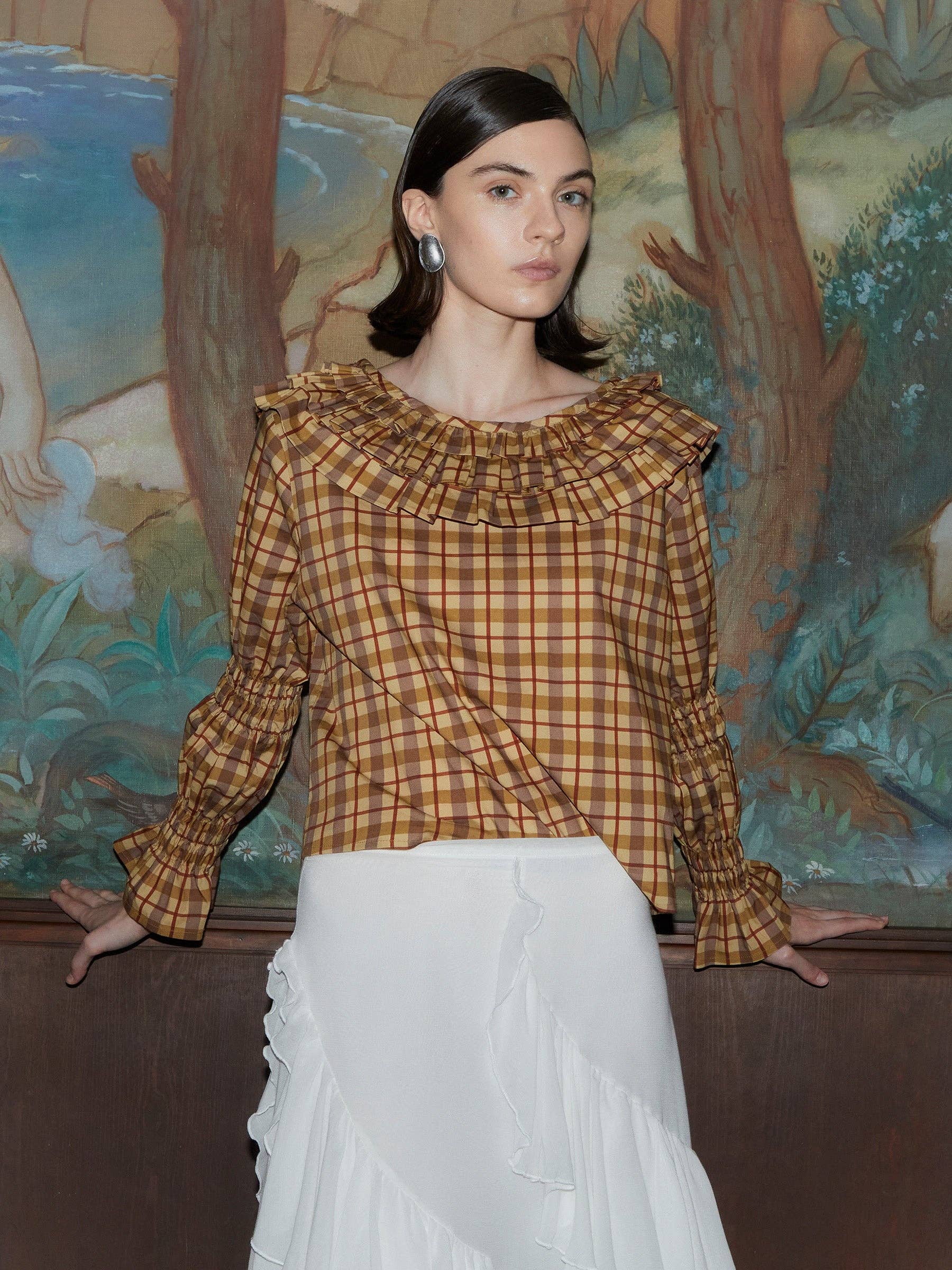 CARMEN SAYS - Wholesale Blouse - Women's - Tartine Plaid Print Blouse6