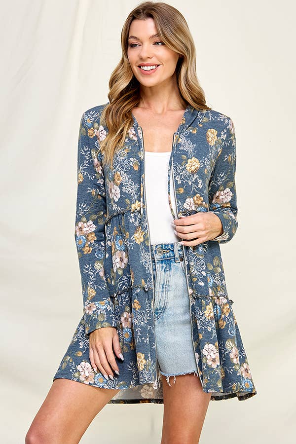 Chris & Carol Apparel - Vendita all'ingrosso Felpa con cappuccio - Donna - 203006C - Felpa con cappuccio floreale perfettamente a livelli2