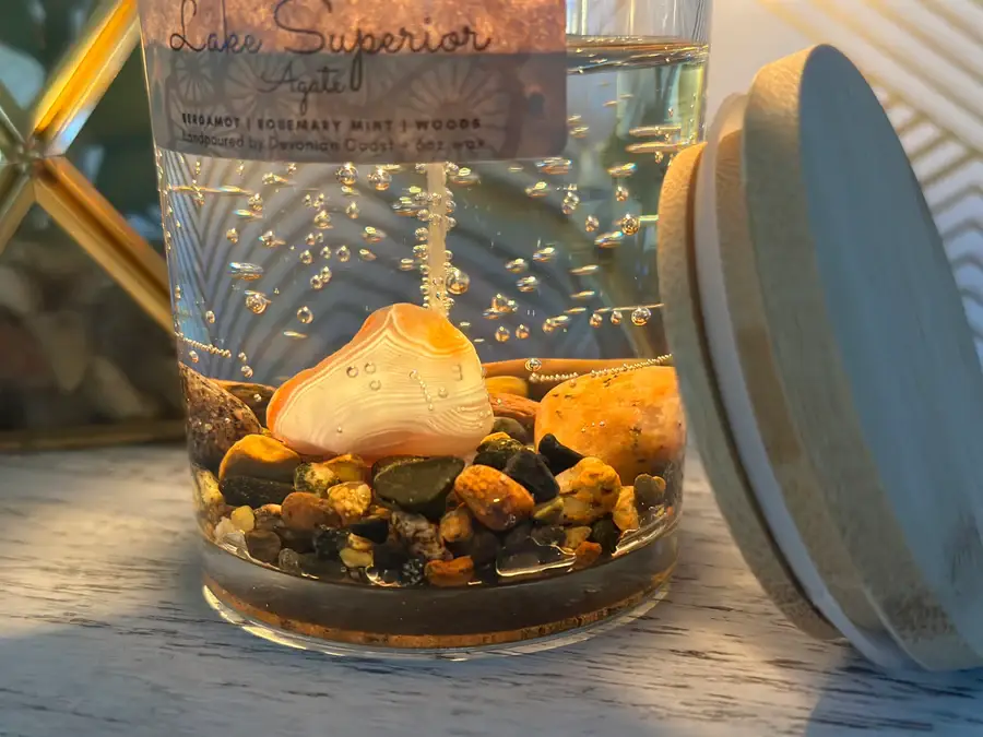 Devonian Coast - Wholesale Novelty Candle - Lake Superior Agate Gel Candle – Medium 6oz Wax5