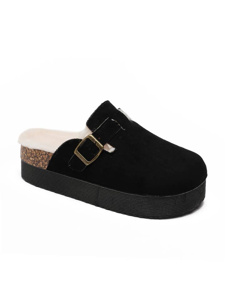 Joia Paris - Vendita all'ingrosso Sabot - Donna - Mule con zeppa con pelliccia e fibbia SS -238