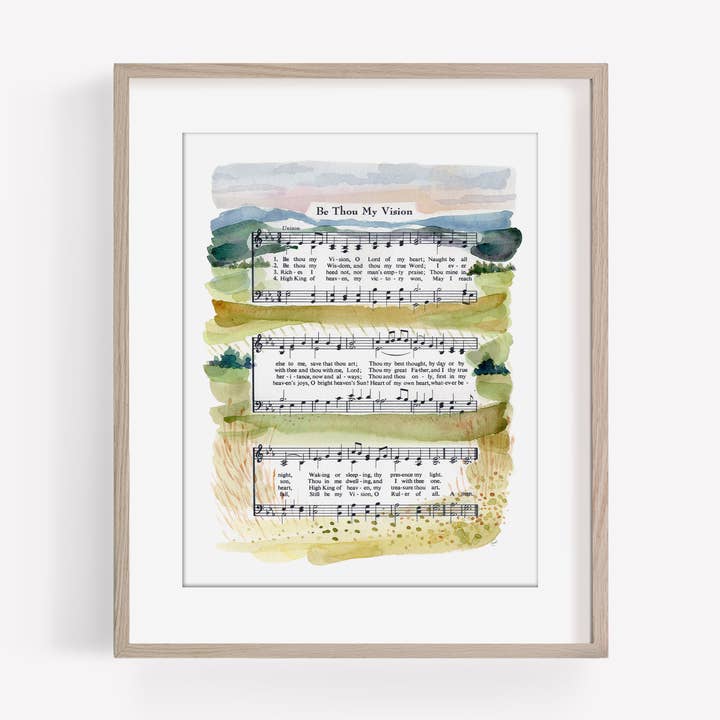Marydean Draws - Wholesale Art Print - "Be Thou My Vision" Watercolor Landscape Hymn Art Print0