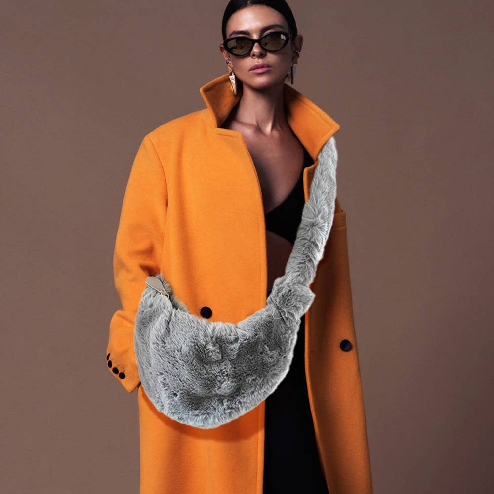 Sensibling Corp. - Wholesale Crossbody Bag - Women's - Faux Fur Fuzzy Plush Crossbody Bag4