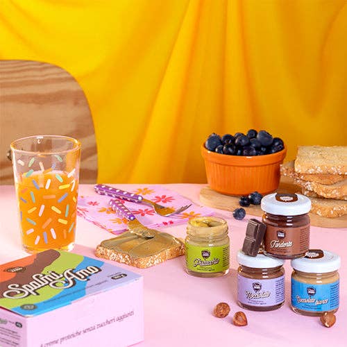 Choco Zero – wholesale Nötsmör – Mix av 4 mini bredbara krämer – hasselnöt, mörk choklad, pistage och vit hasselnöt4