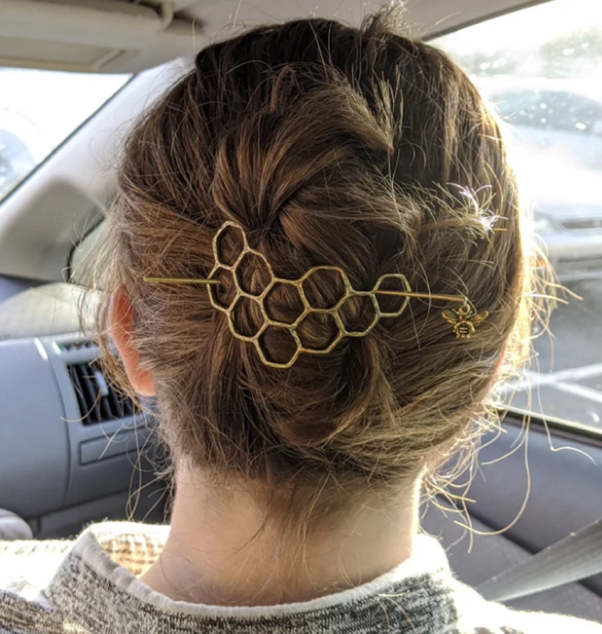 LadyJuneAccessories – wholesale Hair pin – Large Hair Slide,Honeycomb Hair Pin,Bun Clip,Hair Clip, Bee7