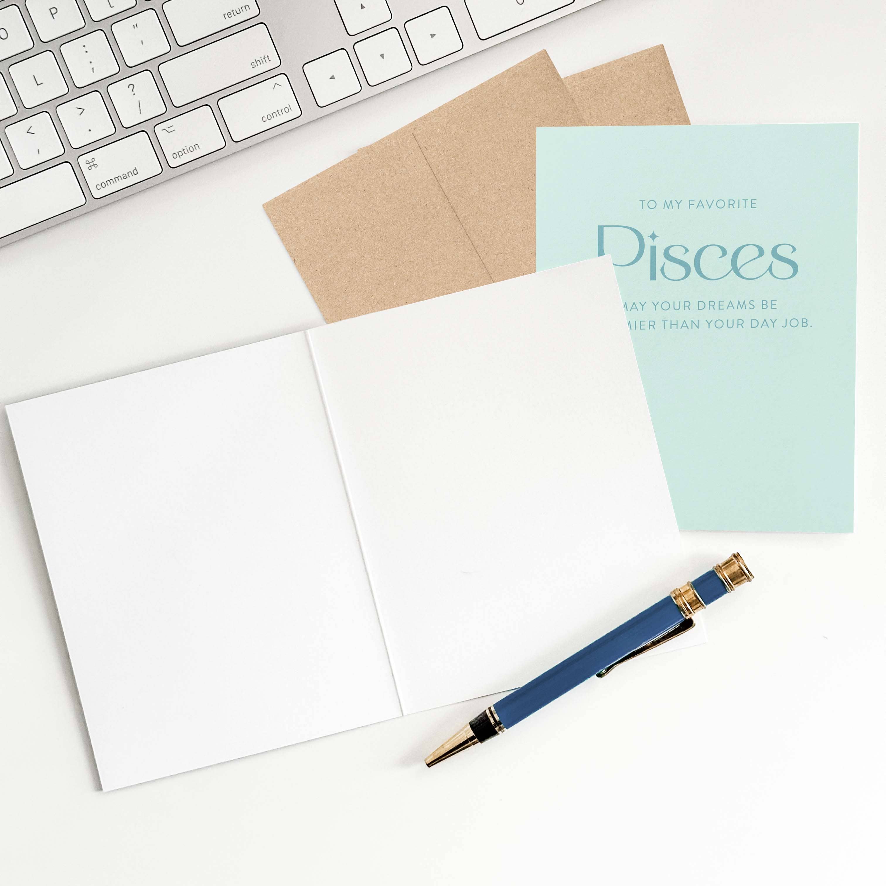 Blú Rose - Wholesale Birthday Card - My Favorite Pisces Zodiac Greeting Card1