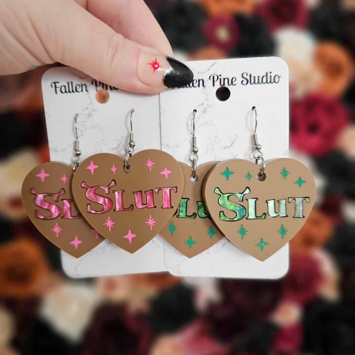 Fallen Pine Studio - Wholesale Dangle Earrings - Ogre Slut Hearts1