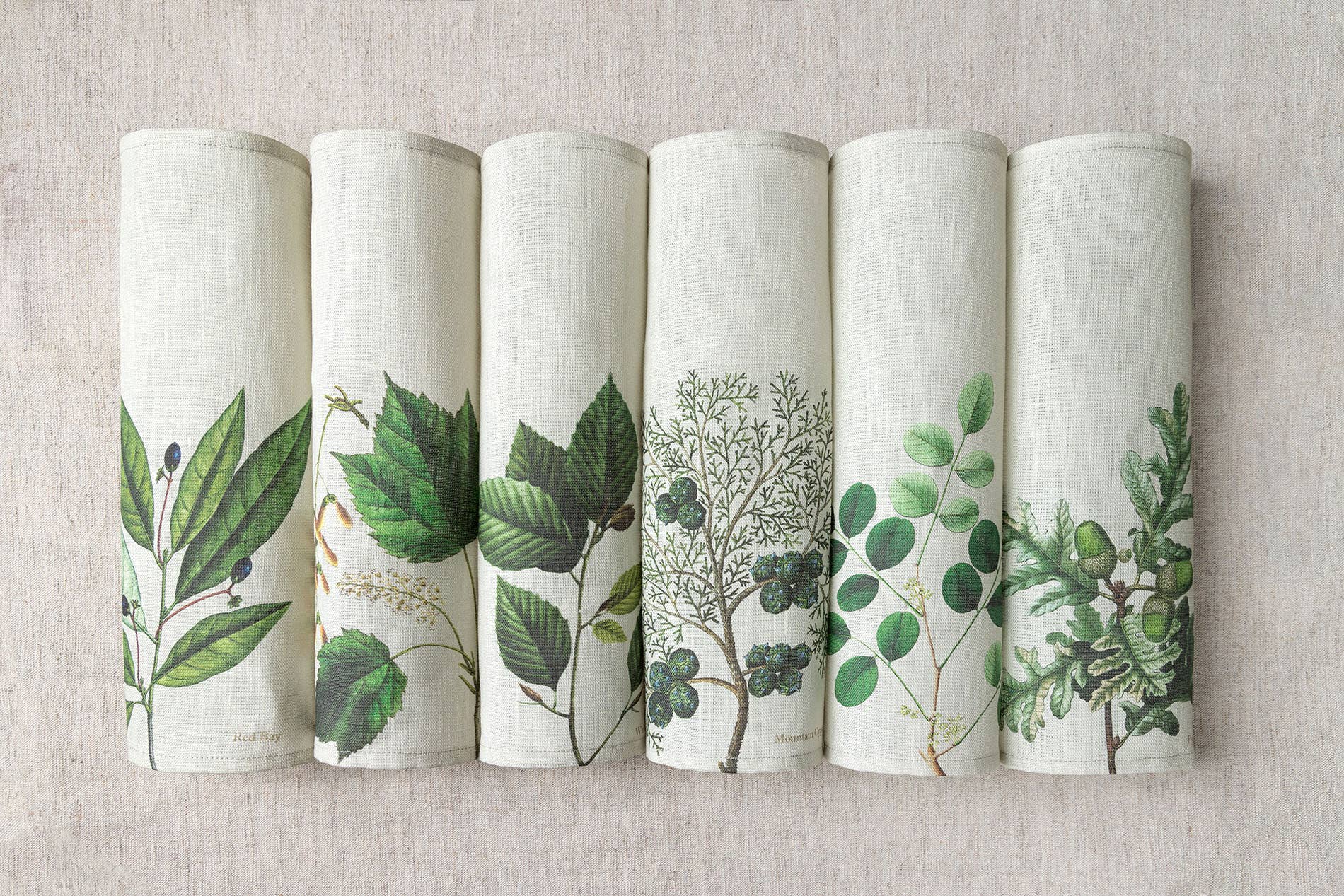 Suisse Maison de Lin - Wholesale Dinner & Cloth Napkin - Variety of Botanical Handmade Linen Napkins (Set of 6)4