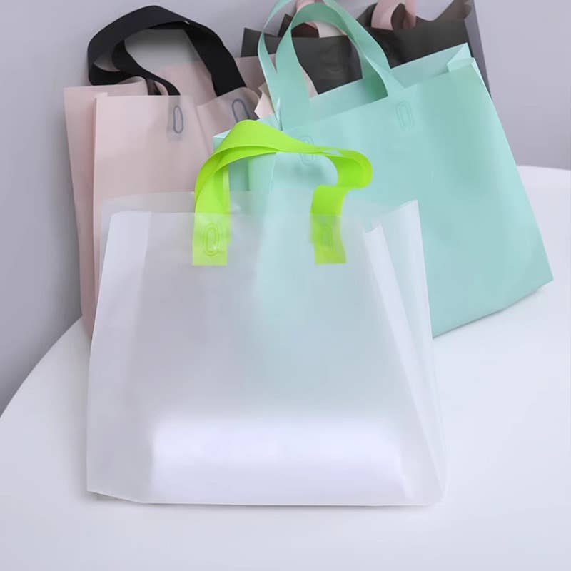 ByHome – wholesale Gift bag – 50 pcs, Neon Green Frosted white premium PVC gift bags3