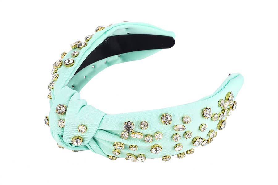 Nima Accessories Inc - Wholesale Fashion Headband - Women's - Ladies Solid Color Rhinestone Decorated Fashion Headband2
