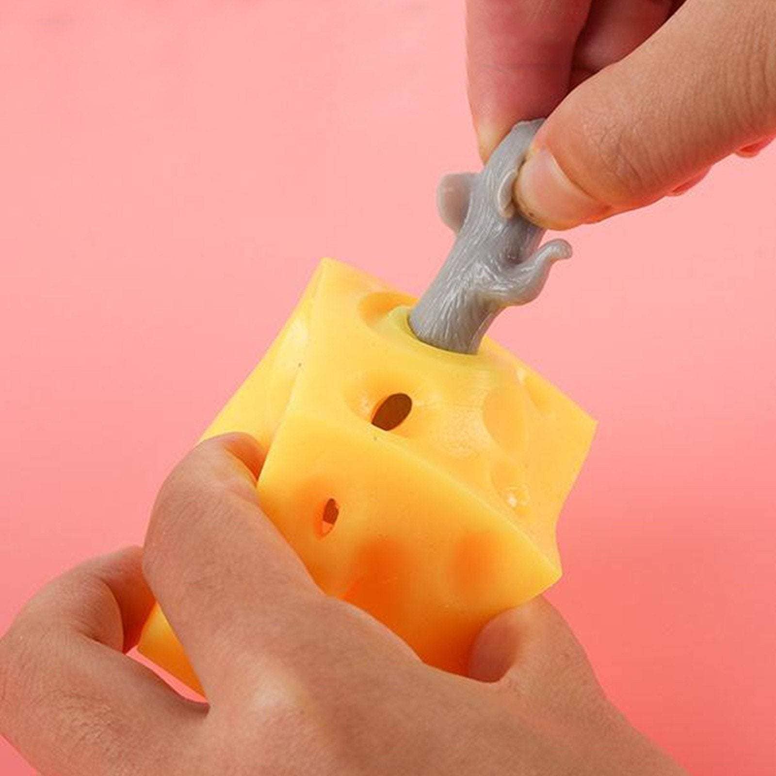 Multicolor Fun Mouse and Cheese Block Squeeze Stress Toy for wholesale on Faire3