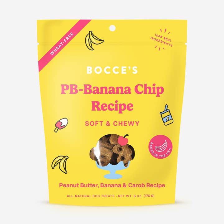 PB-Banana Chip Soft & Chewy Treats for wholesale by Bocce's Bakery