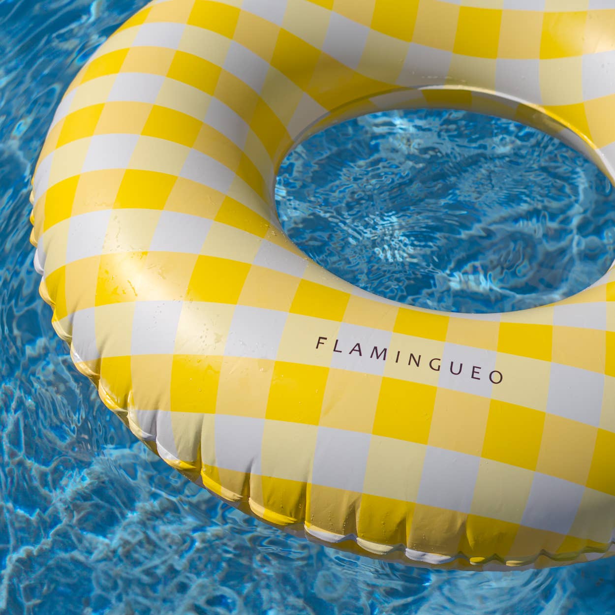 Flamingueo - Wholesale Inflatables - Giant Pool and Beach Float with Vichy yellow Print6