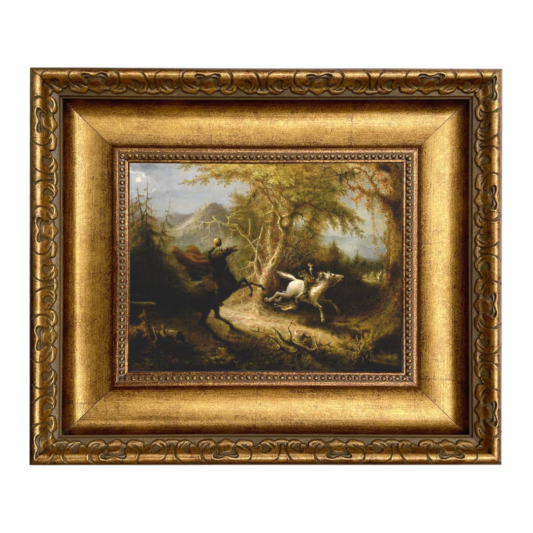 Madison Bay Co. - Historical Home Decor Reproductions - Wholesale Schilderen/Tekenen - Schilderijafdruk van de Ruiter zonder Hoofd die Ichabod Crane Achtervolgt13