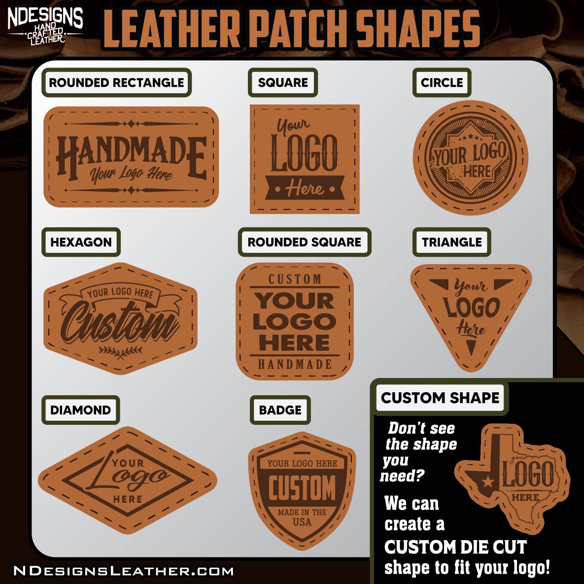 NDesigns Leather - Wholesale Patch - Leather PATCHES only7