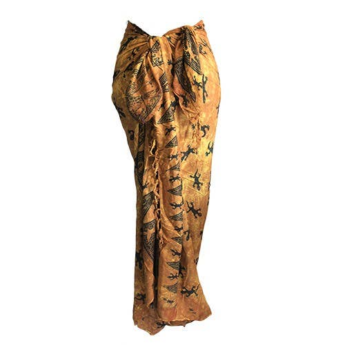 Ancient Wisdom – wholesale Scarf – Women's – Bali Gecko Sarongs - Chocolate