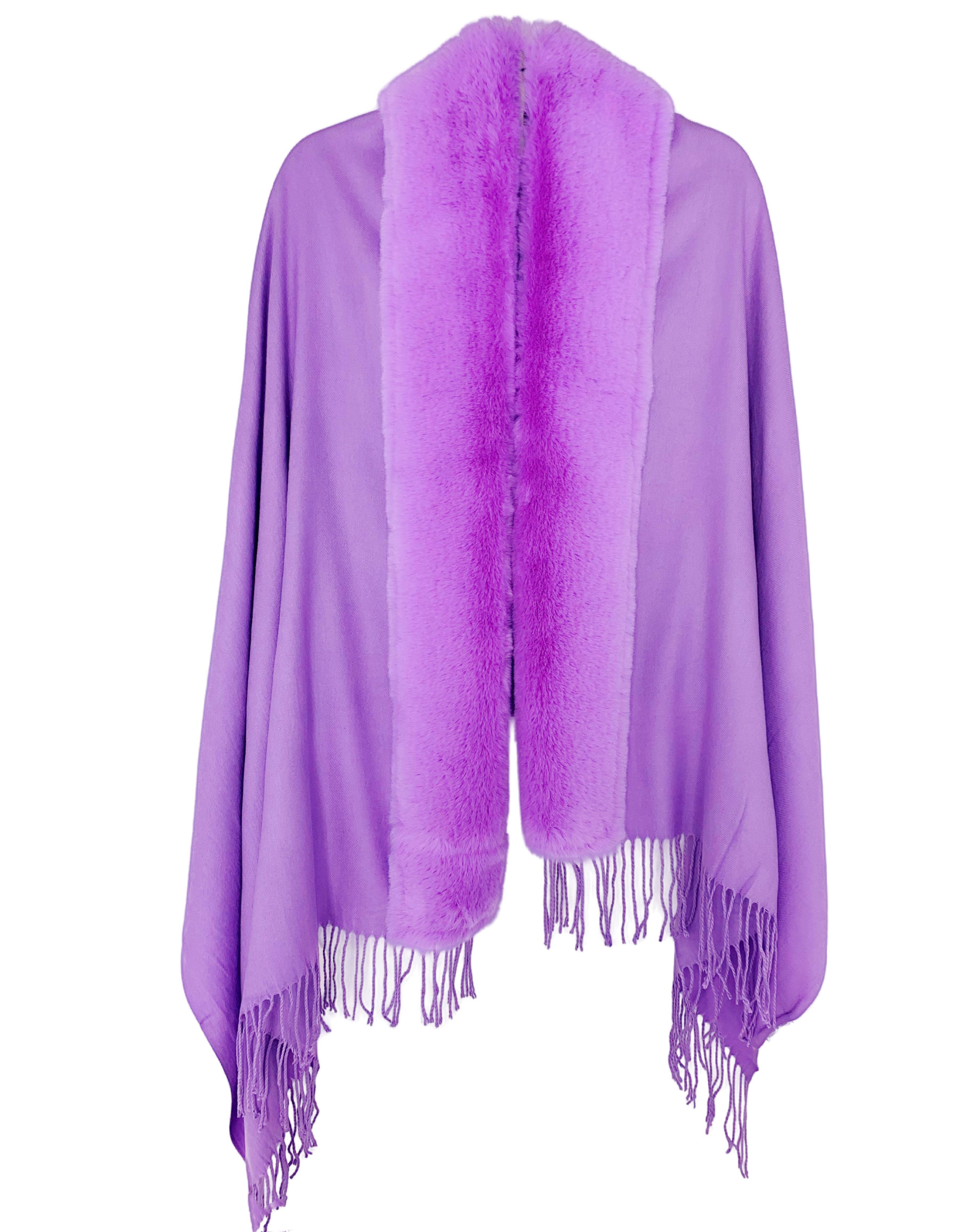 JC Sunny Fashion – wholesale Scarf – Women's – 16 Colors-Faux Fur Trim Softer Than Cashmere Shawl/Scarf7