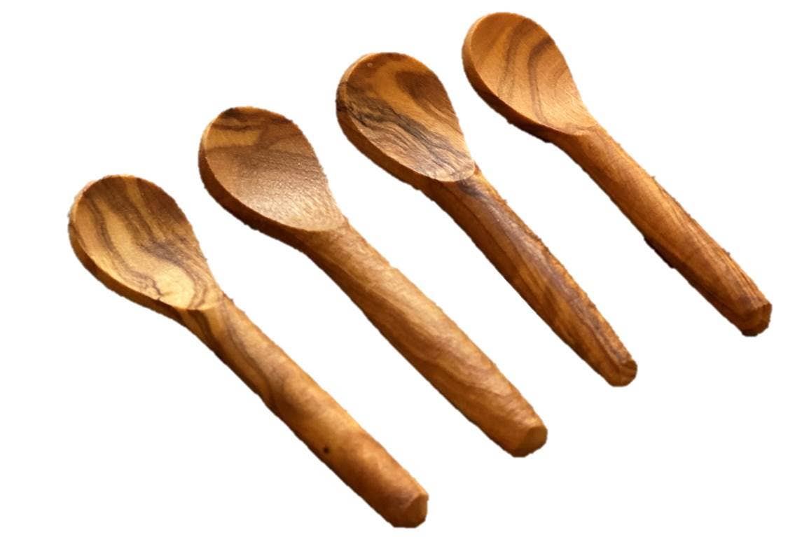 Natural OliveWood - Wholesale Serving Utensil - Olive Wood Mini Scoop (4 inch)1