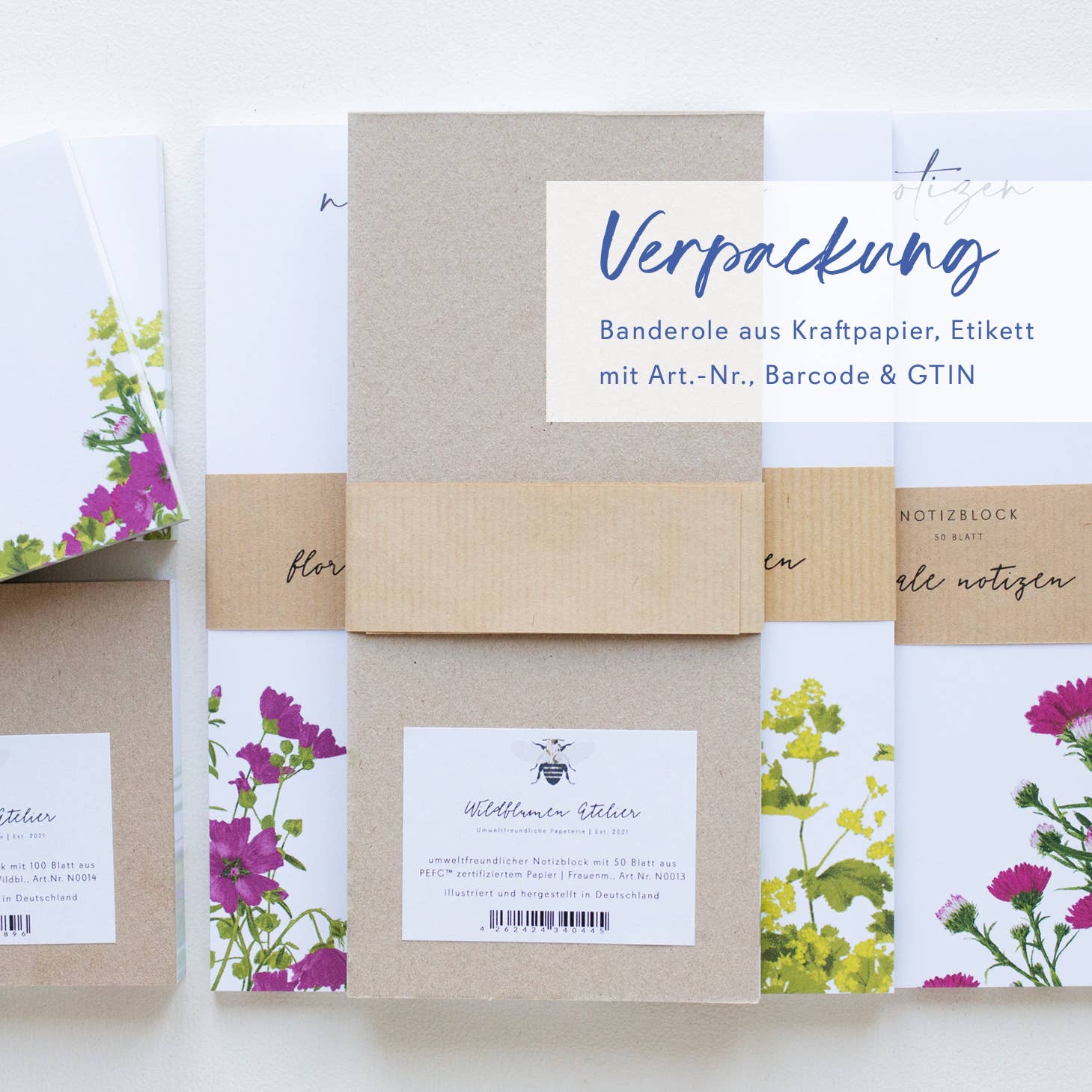 Wildblumen Atelier - Wholesale Notepad - Notepad 50 sheets DIN A6 Dot Grid Forget-me-not, PEFC4