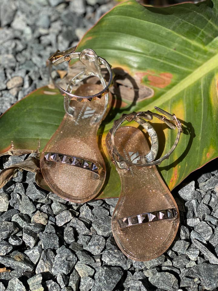 Sandali da bambina in gelatina oro rosa Aria per bambina per la vendita all'ingrosso da parte di Shoes By Alexandria Brandao