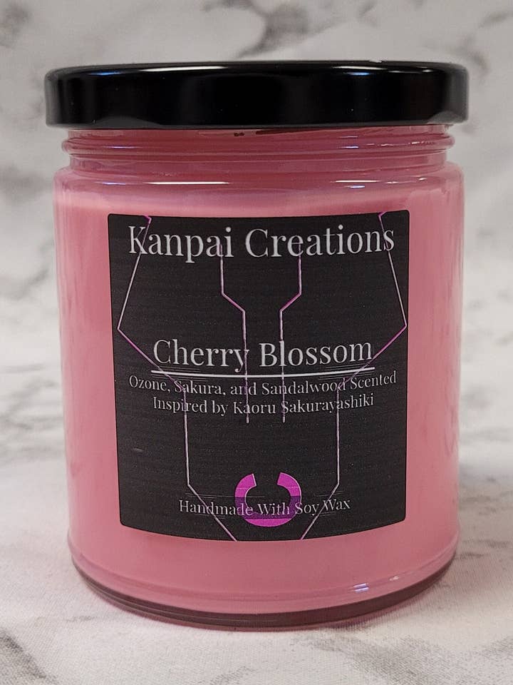 Vela inspirada en el anime de cerezos en flor y sándalo para venta al por mayor de Kanpai Creations
