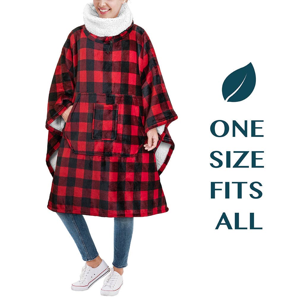 Pavilia - Wholesale Poncho - Women's - Neck Warmer Hooded Poncho Blanket22