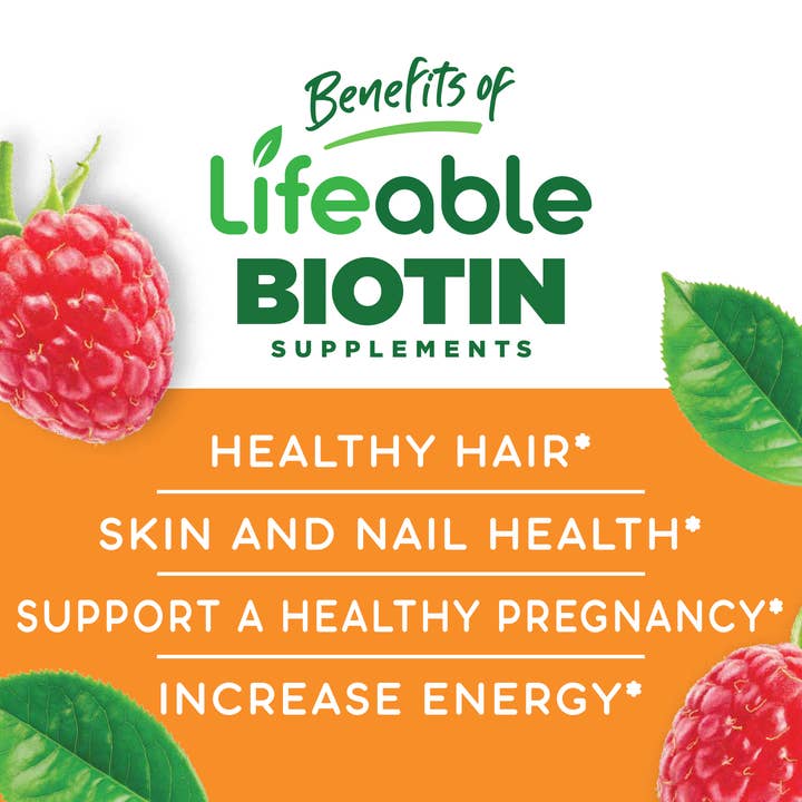 Lifeable - Wholesale Oral Supplement/Vitamin - Lifeable Biotin 10,000 mcg Gummies, Hair And Nail Growth2