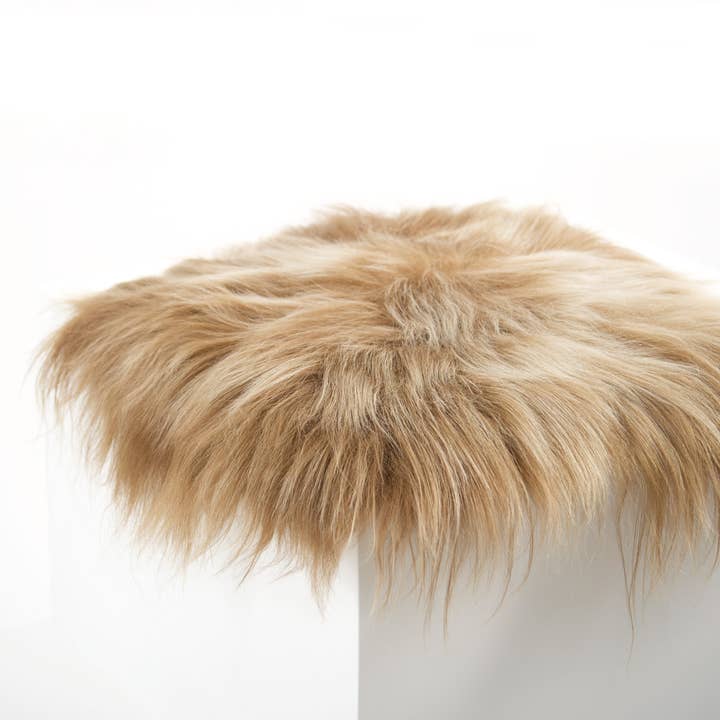 Black Sheep (White Light) - Wholesale Chair Cushion - Brown Icelandic Sheepskin Chair Pad2