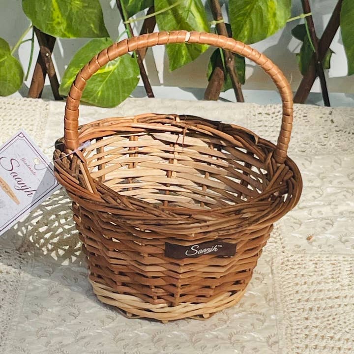 Cesta redonda Saanjh Maga con forma de flor para niña para venta al por mayor de Saanjh
