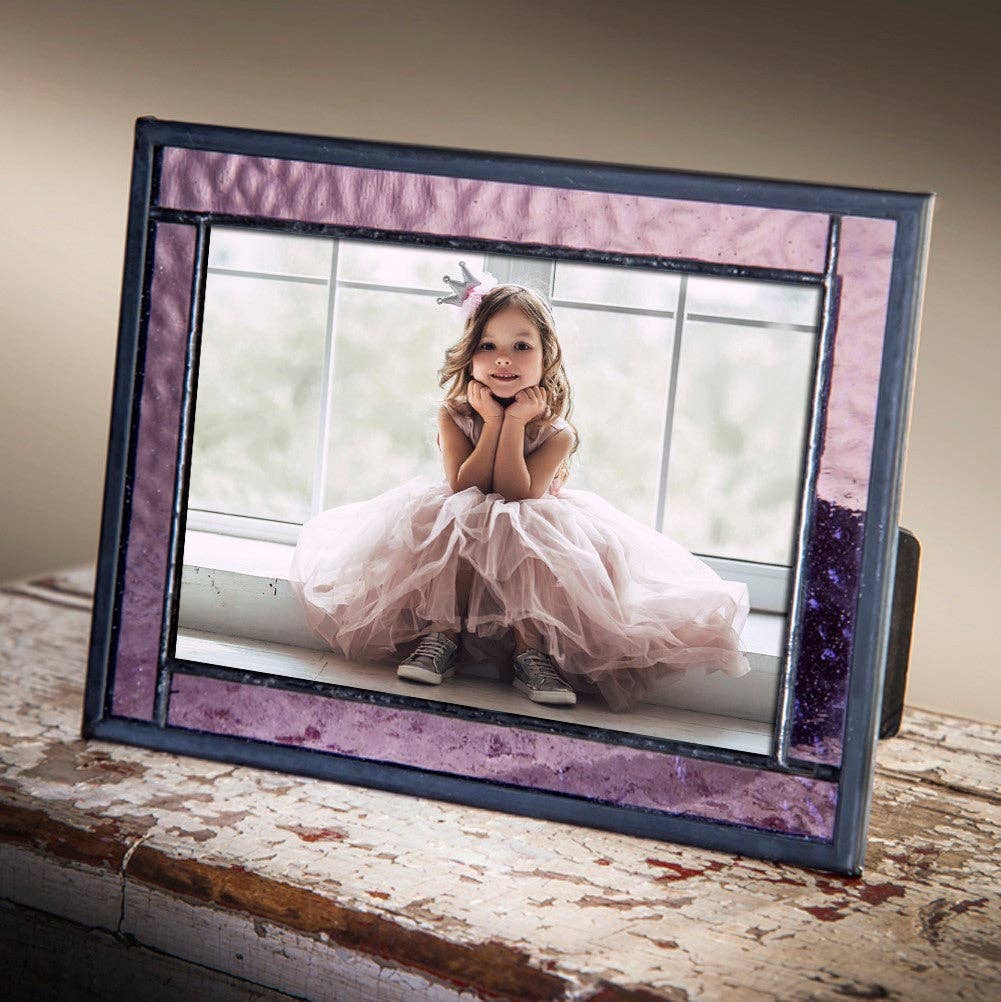 J Devlin Glass Art & Bert Anderson Collection - Wholesale Picture Frame - Pic 369 Purple Glass - Easel Back Frame  Series3