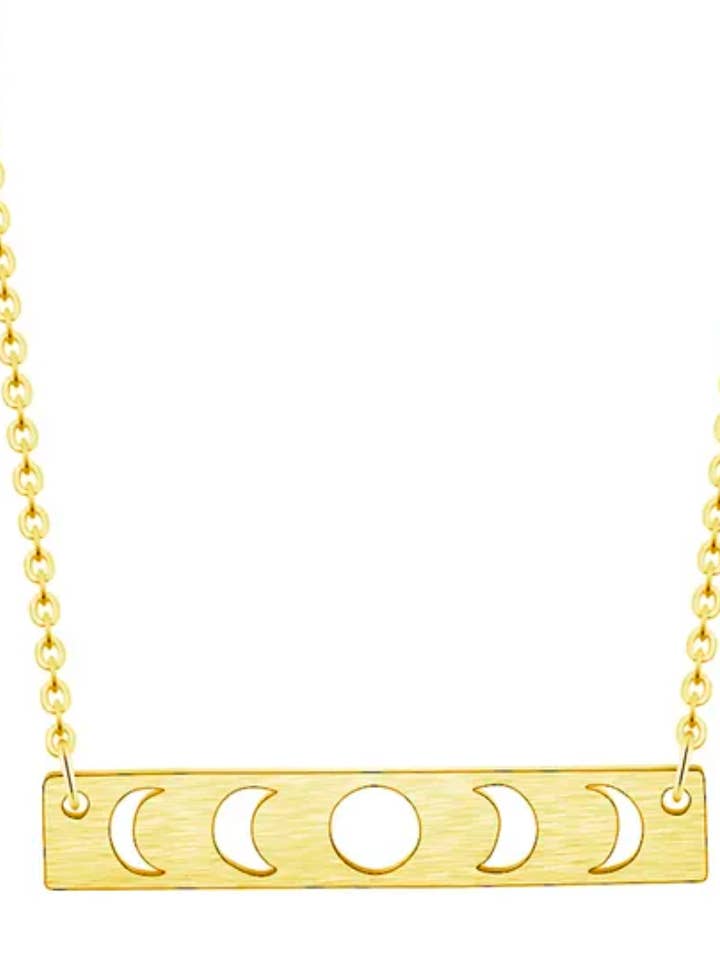 Månfas Utskuren Namnplåt Stålhalsband för wholesale av HoopLa