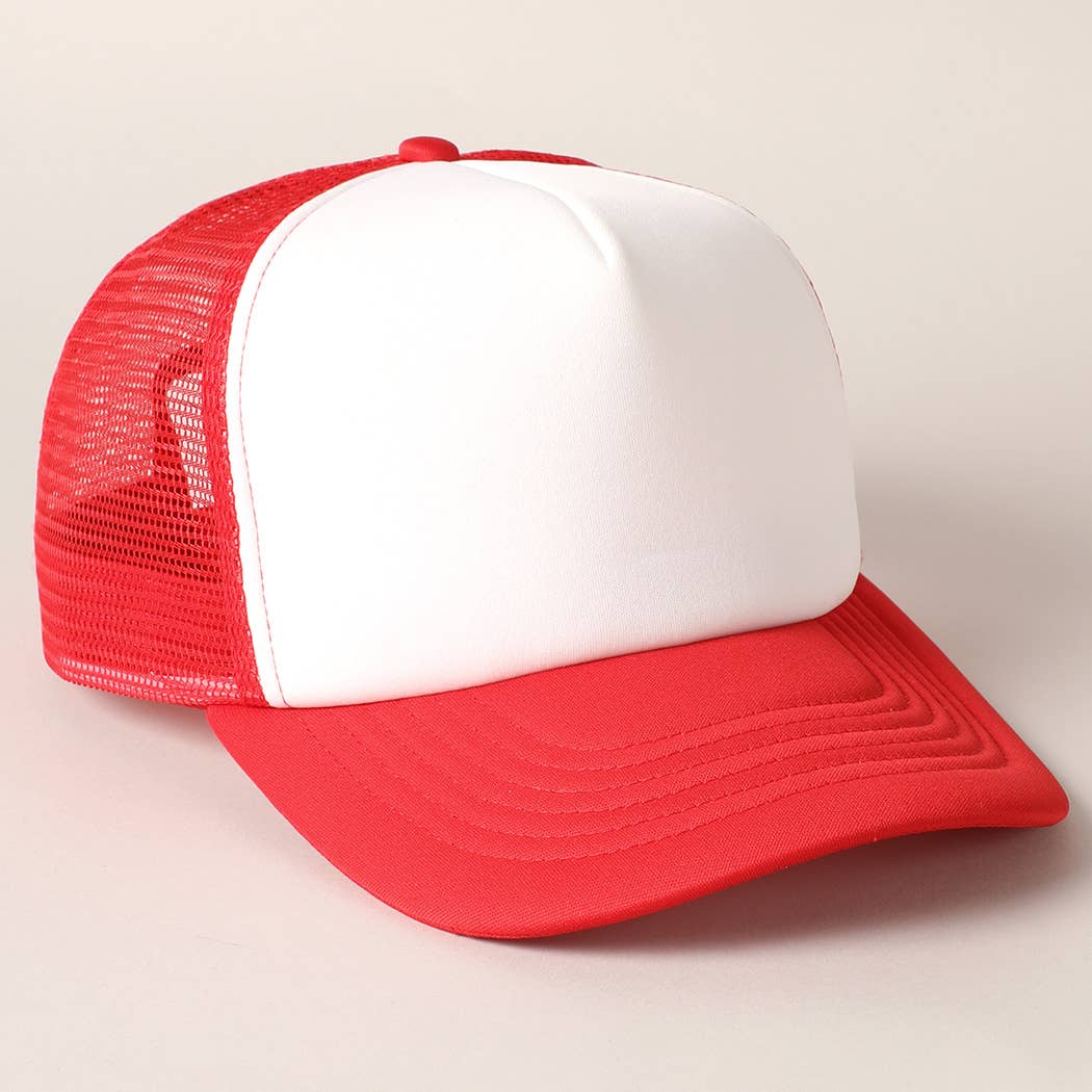 Fashion City - Wholesale Trucker Hat - Unisex - White Foam Front Colored Mesh Back Trucker Hat27