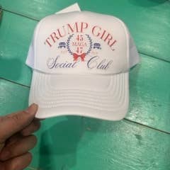 Vibes Hat Company - Wholesale Trucker Hat - Women's - Trump Girl Social Club Trucker Hat | 4th Of July Hats | USA 1