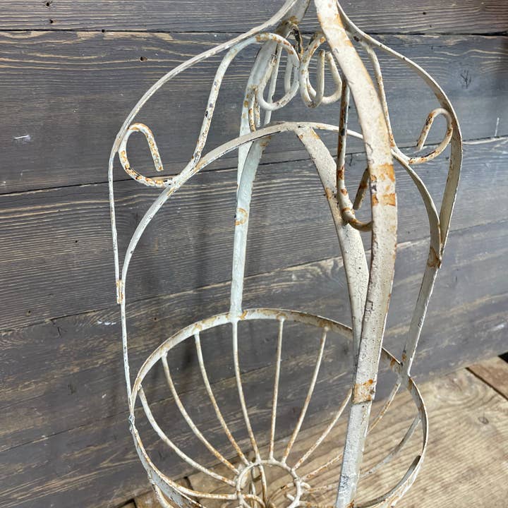 My Amigos Imports - Wholesale Hanging Planter - La Belle Hanging Iron Planter Garden Basket-White-28 inches