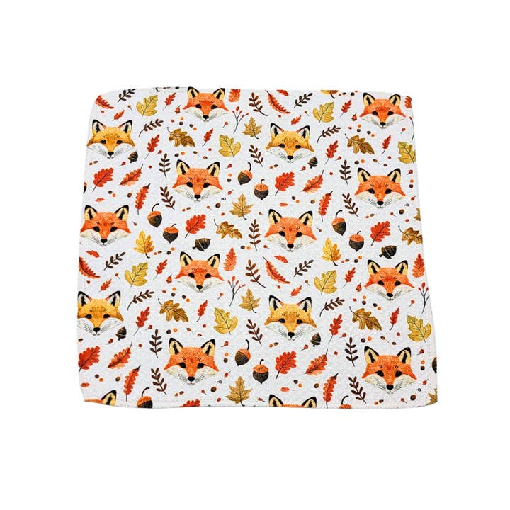 Driftless Studios - Wholesale Tea Towel - Autumn Fox Pattern Waffle Washcloths - Fall Decor
