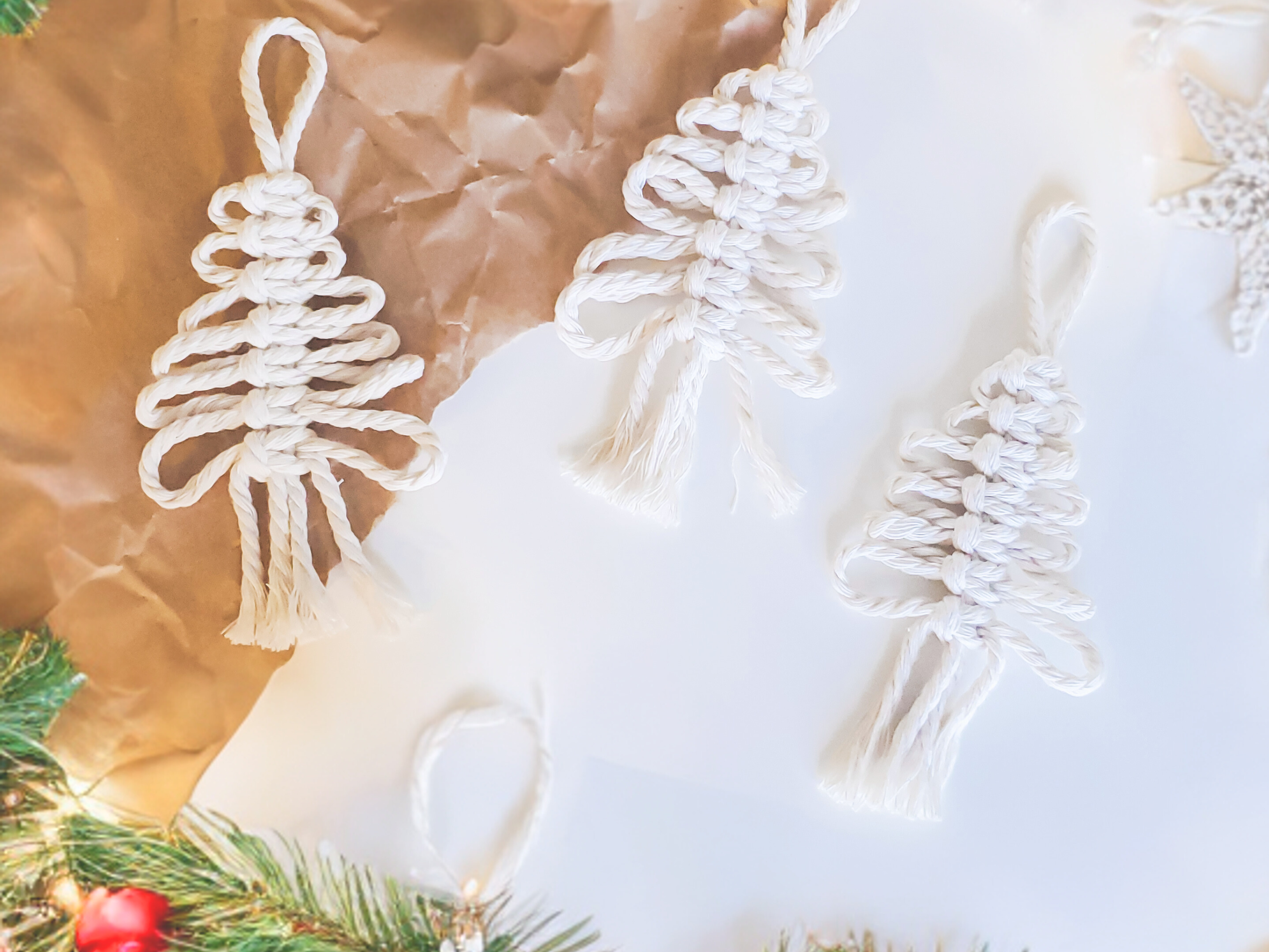 Caught In a Knot Co. - Wholesale Ornament - Macrame Christmas Tree Ornament | boho holiday decor3