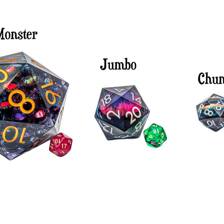 Liquid Core D20's for wholesale by Mystery Dice Goblin