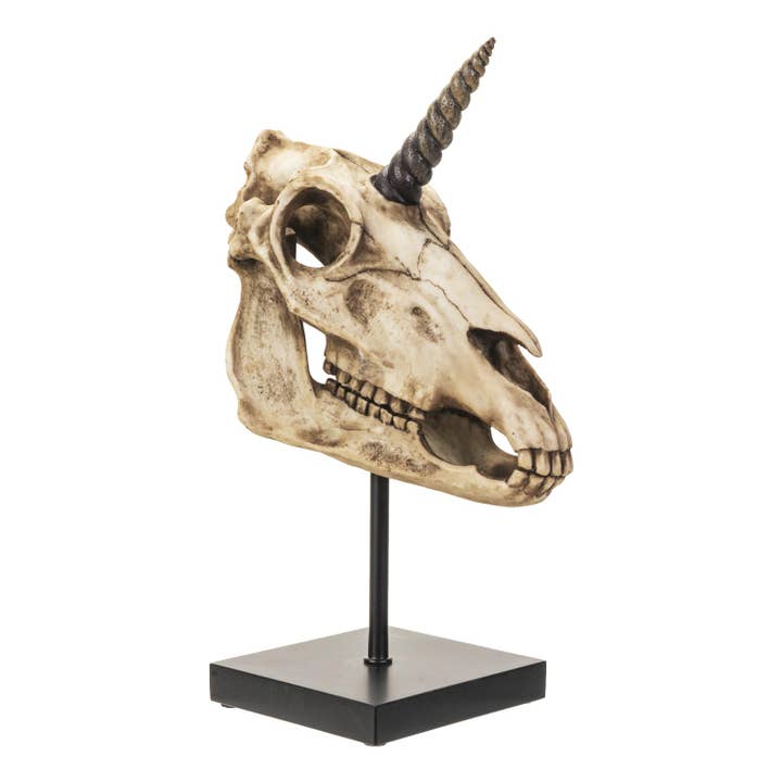 Pacific Trading - Wholesale Decorative Figurine - 14905 Unicorn Skull on Stand
