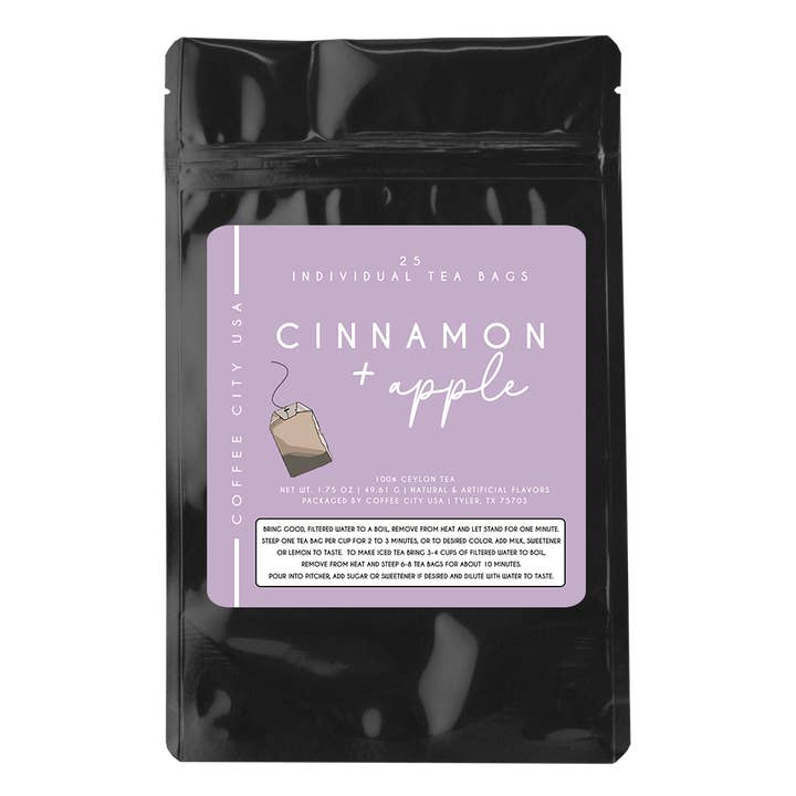 Coffee City USA - Venta al por mayor Bolsitas de té - Bolsa de té de 25 unidades Color Time Pouch negro