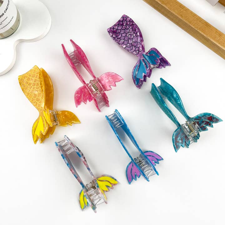 mildstyles - Wholesale Hair clip – Women’s - Acetate Mermaid Design Fish Tail Hair Claw Clip6
