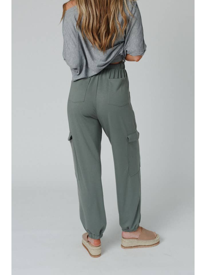 Three Bird Nest - Wholesale Pants - Women's - Easy Mornings Cinched Pants - Light Olive