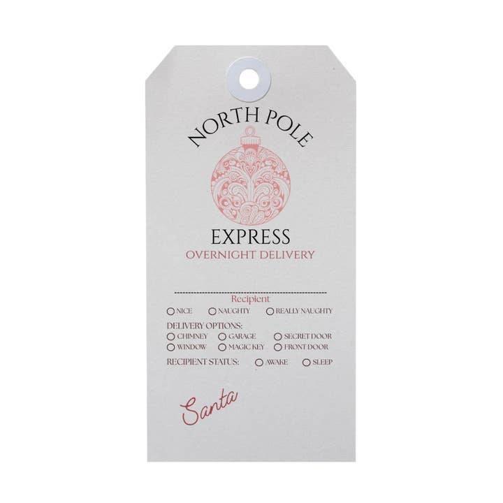 North Pole Express Holiday Gift Tags in 3 Tag Sizes for wholesale by Amaryllis Park