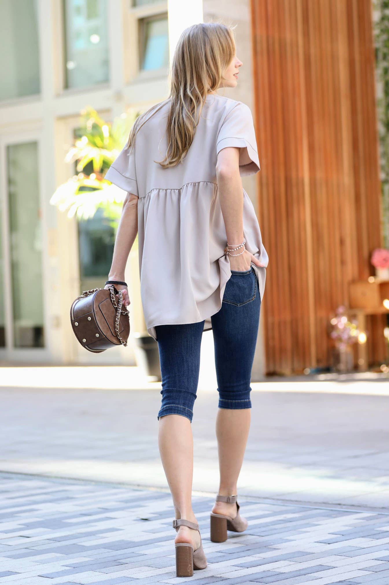 ASHMOCHA  `.42POPS EMPIRE WAIST SHIRRING TUNIC for wholesale on Faire8