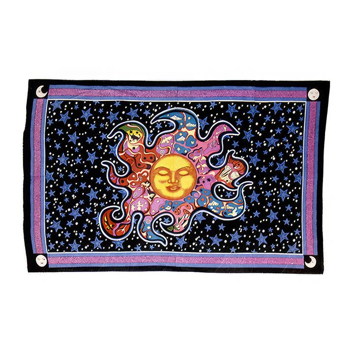 PSYCHEDELIC DREAMING SUN TWIN TAPESTRY - BEDSPREAD for wholesale by Gypsy Rose