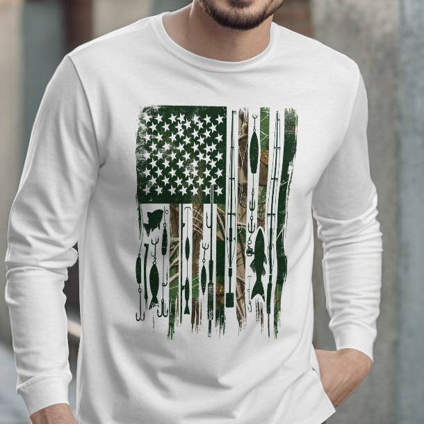 Anglerflagge Kurzarmhemd für den Großhandel von Blazing Oaks Clothing Company