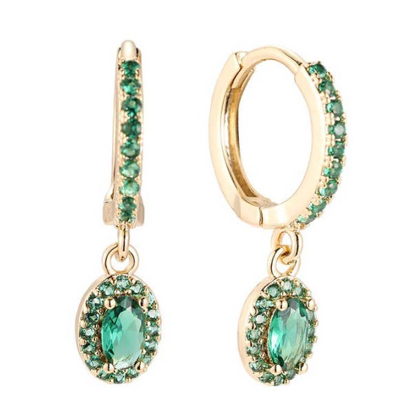 Gold Brincos pia verde para venda a revendedores na Faire0