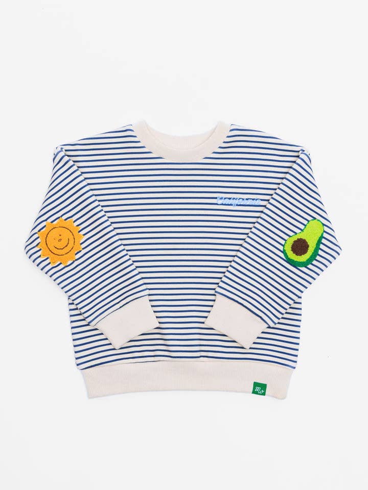 California Striped Patch Sweatshirt for wholesale by Alice & Wonder